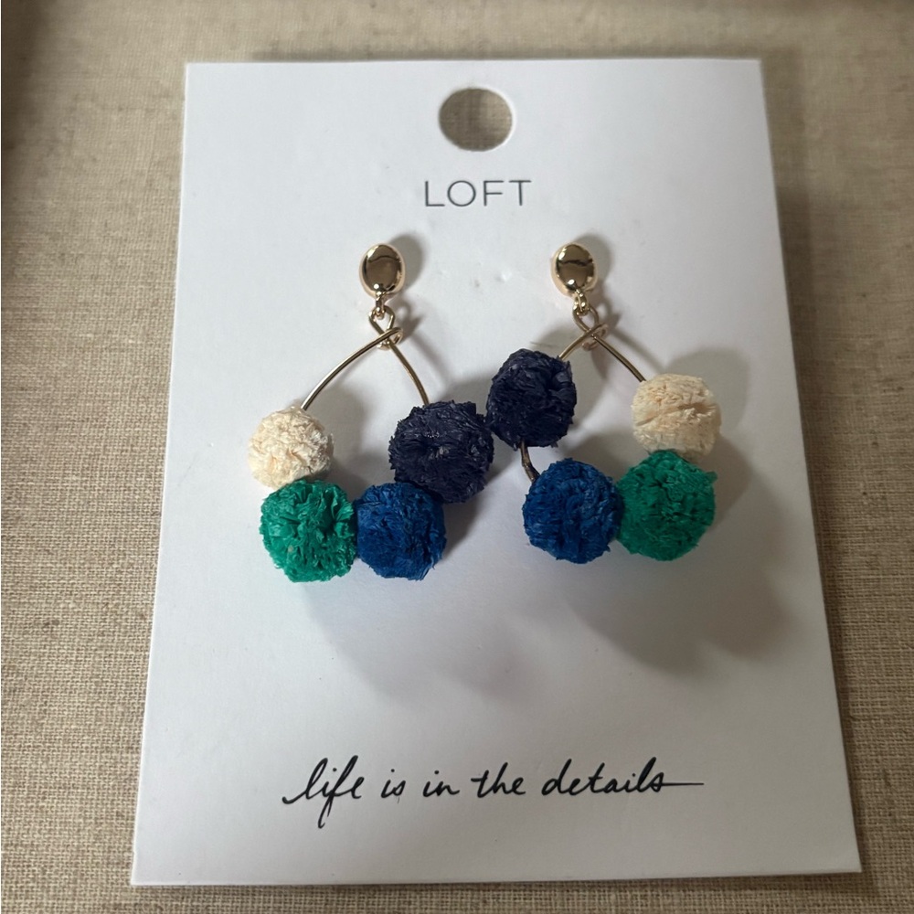 LOFT Vibrant Pom Pom Earrings